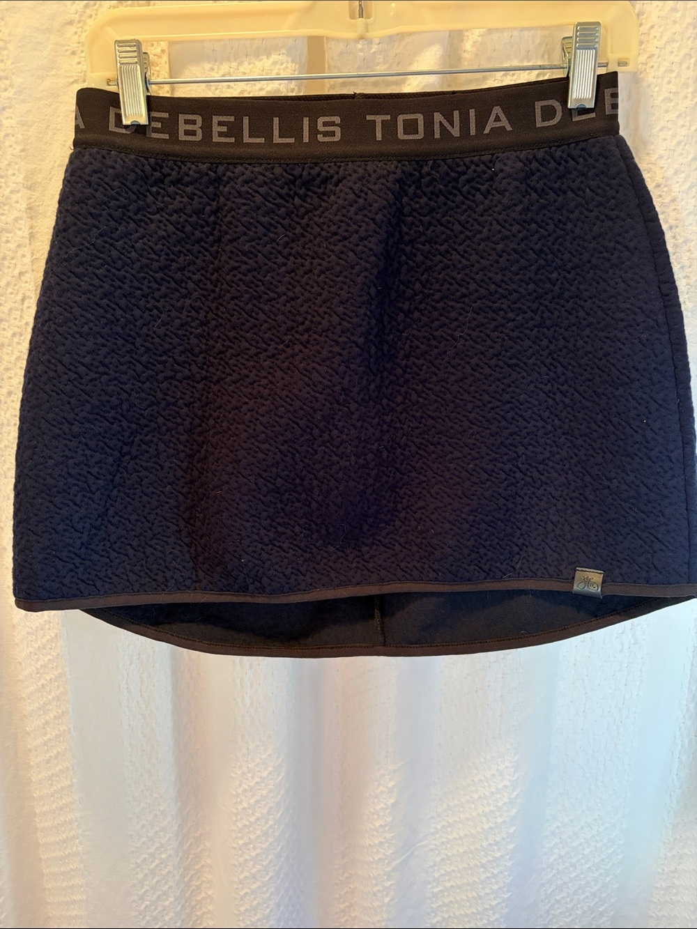 Tonia Debellis Quilted knit Navy Ski Skirt Size S